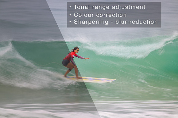 2. Tonal, colour and sharpness adjustments